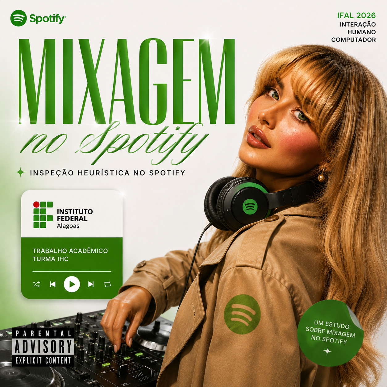 F3 · Mixagem · Edit Transition + Blend — Inspeção Heurística no Spotify