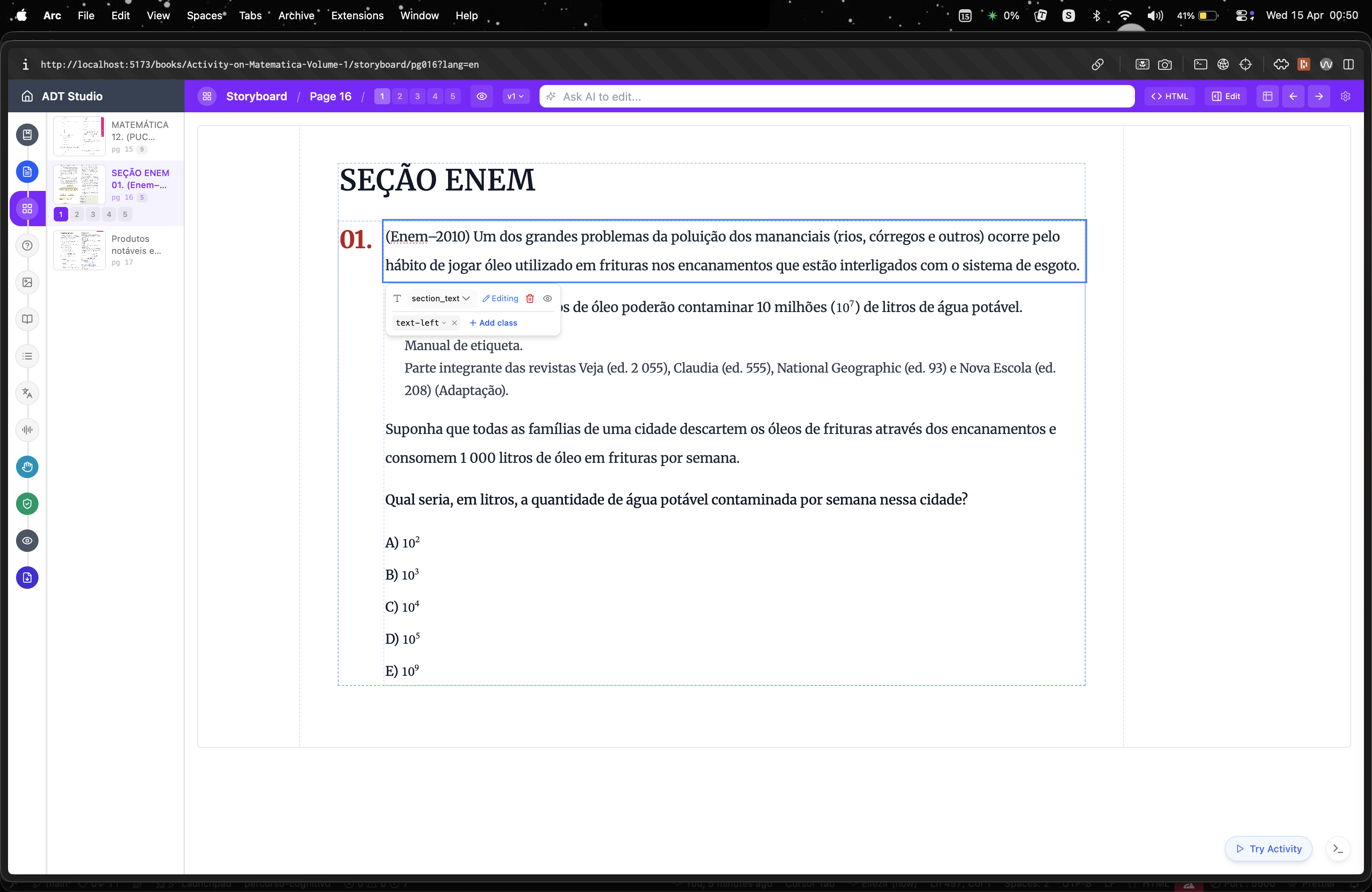 Edição inline